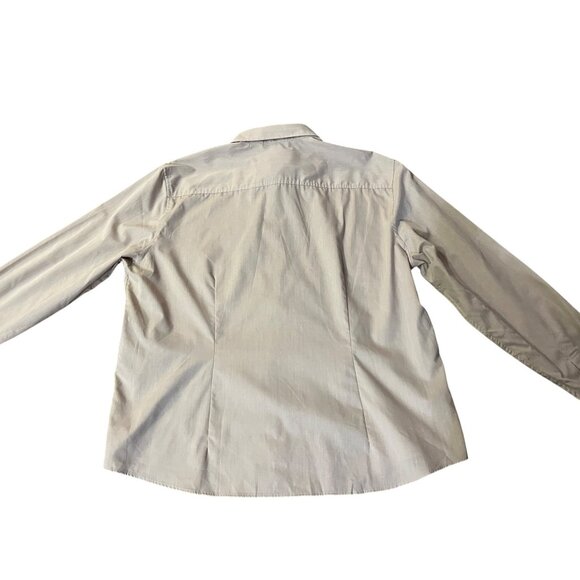 Van Heusen Womens XL Beige Button-Up Blouse Cotton & Polyester - Picture 4 of 14